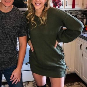 Green Lulu’s sweater dress